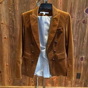 Brown corduroy Veronica beard, blazer leather elbow patches, size 2